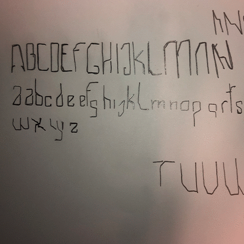 First Type sketches on paper