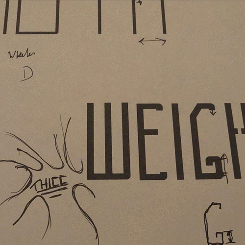 The redefined printed font sketches